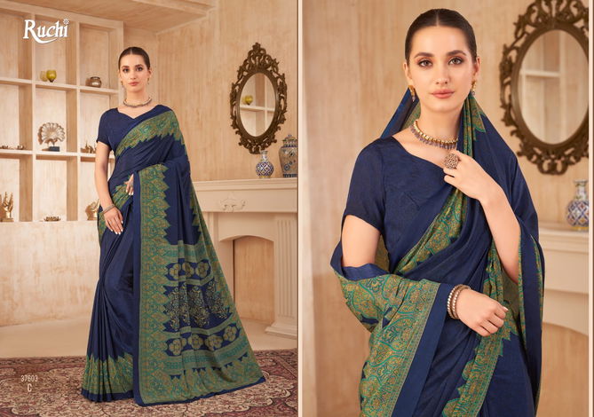 Vivanta Silk 38 By Ruchi Silk Crepe Printed Sarees Wholesale Shop In Surat